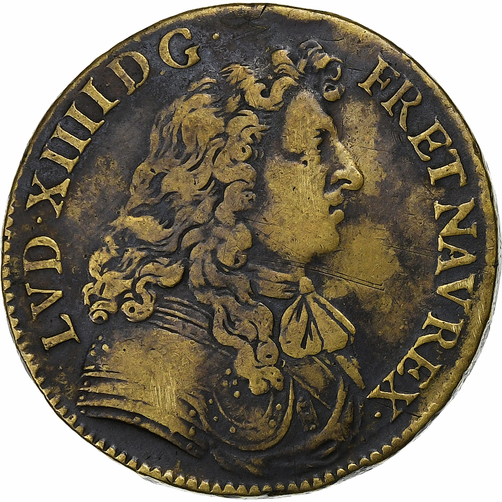 France, Token, Louis XIV, Trésor Royal, 1673, Brass, , Feuardent:1872