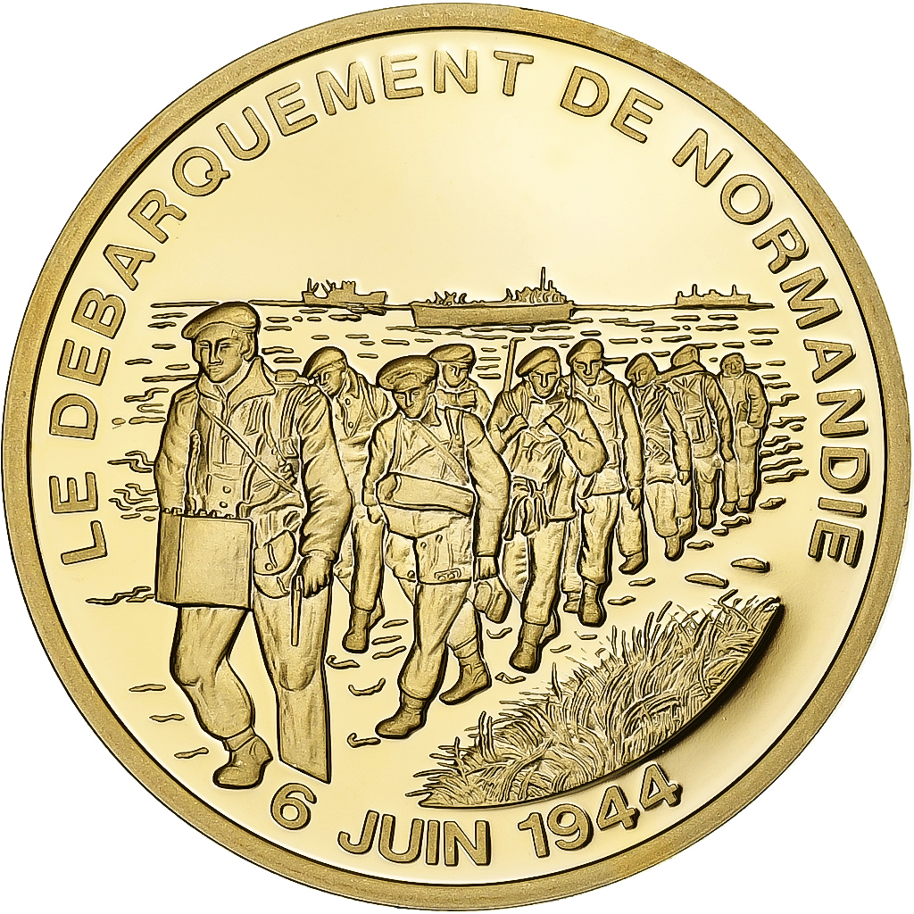 France, Medal, Débarquement de Normandie, Copper Gilt, 