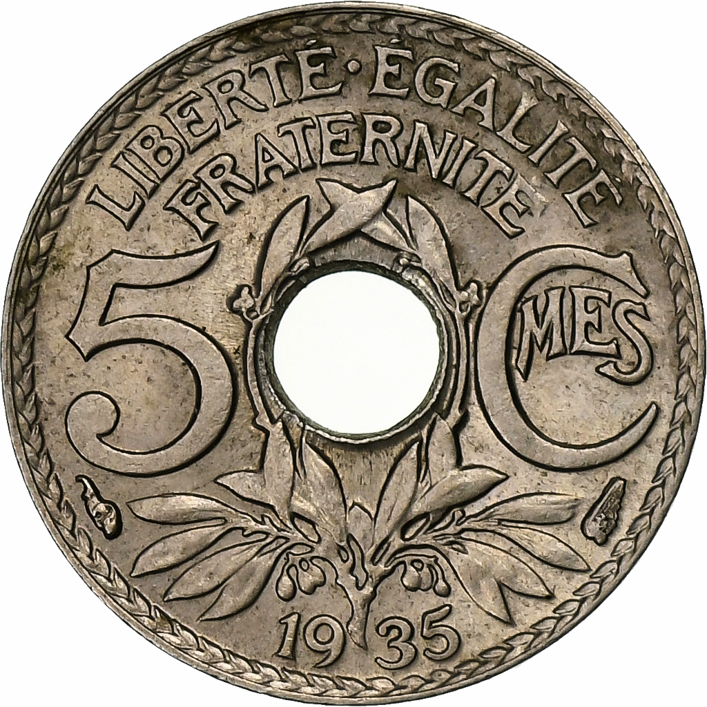 France, 5 Centimes, Lindauer, 1935, Copper-nickel, , Gadoury:170