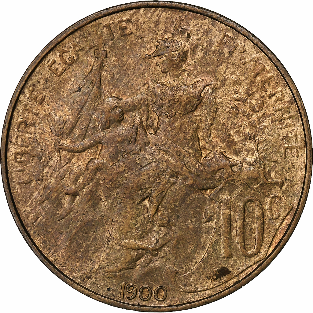 France, 10 Centimes, Dupuis, 1900, Paris, Bronze, , Gadoury:277, KM:843