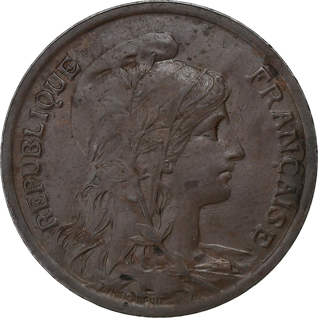 France, 10 Centimes, Dupuis, 1921, Paris, Bronze, , Gadoury:277, KM:843