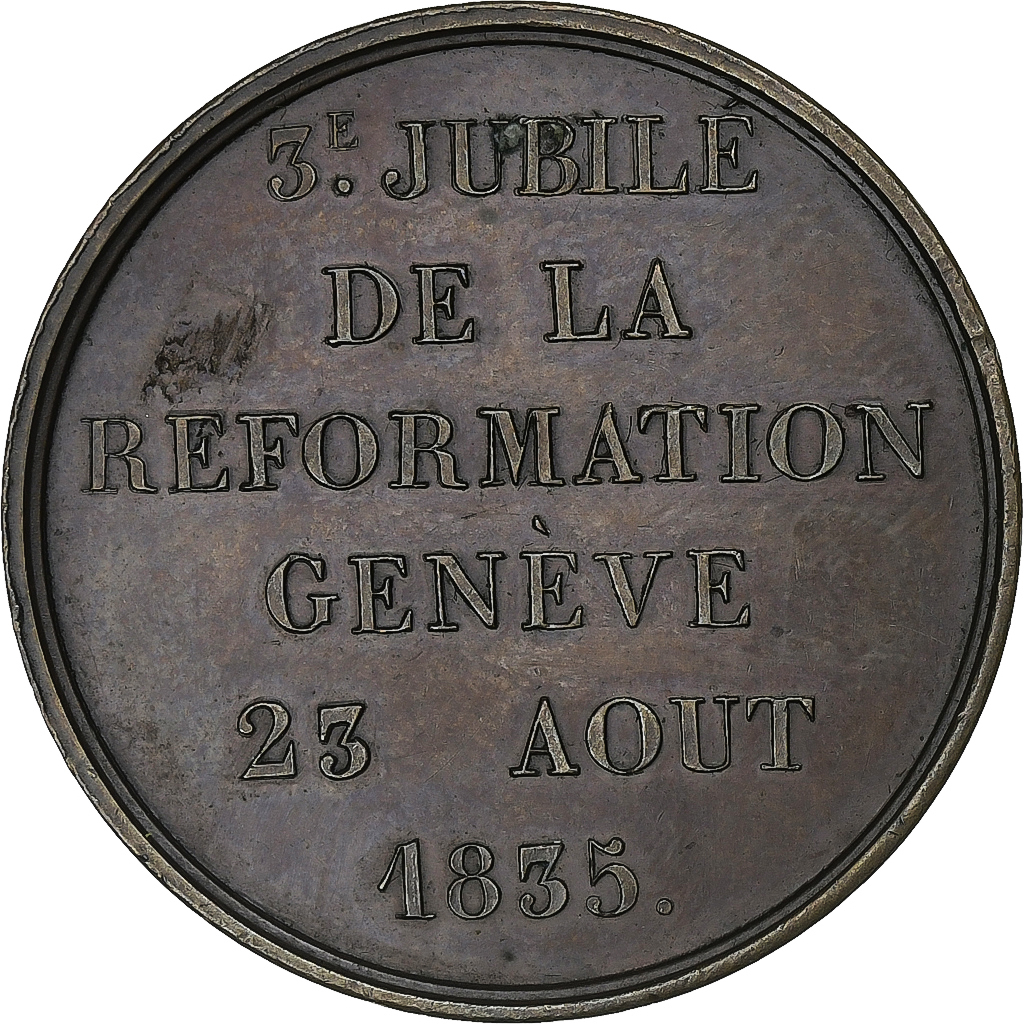 Switzerland, Medal, 3ème Jubilé de la Réformation, Genève, 1835, Bronze