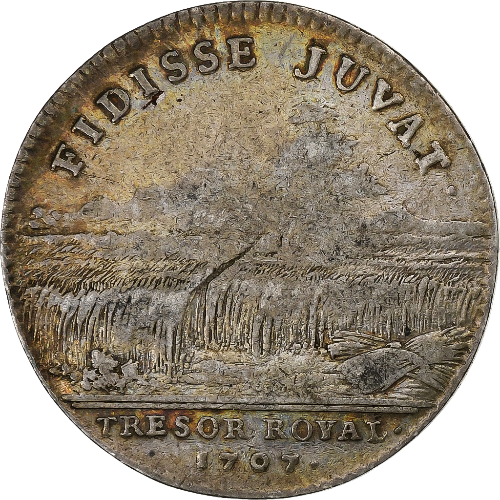France, Token, Louis XIV, Trésor Royal, 1707, Silver, , Feuardent:1981