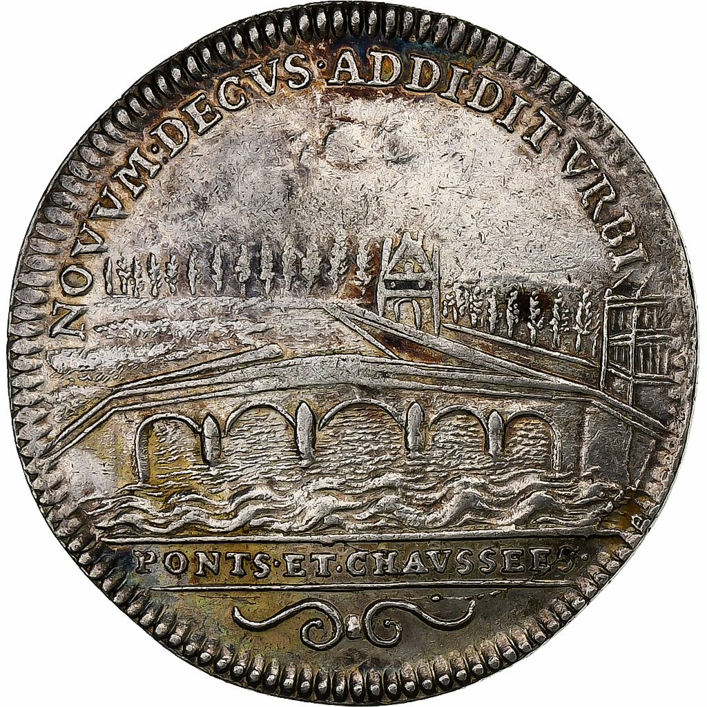 France, Token, Louis XV, Ponts et Chaussées, Silver, Duvivier, 