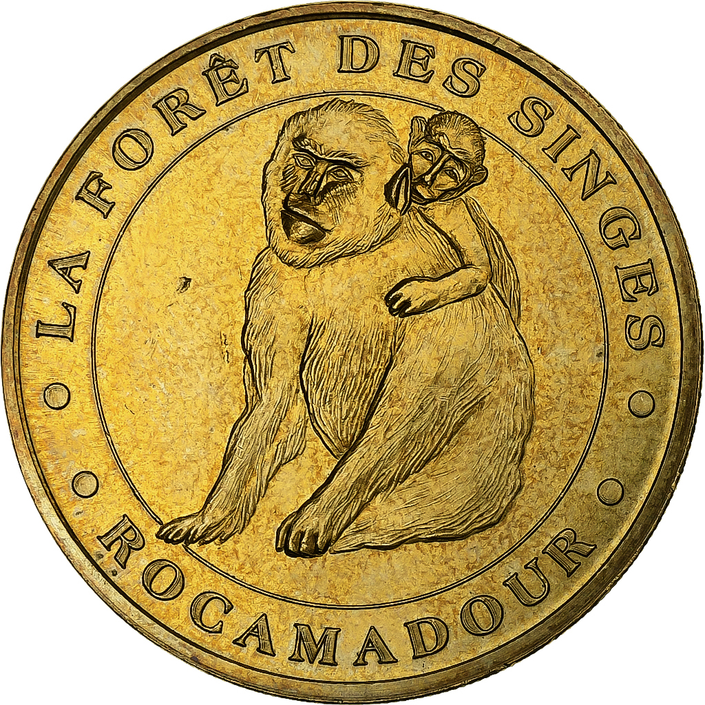 France, Token, Rocamadour - La forêt des singes n°2, 2005, Copper-nickel
