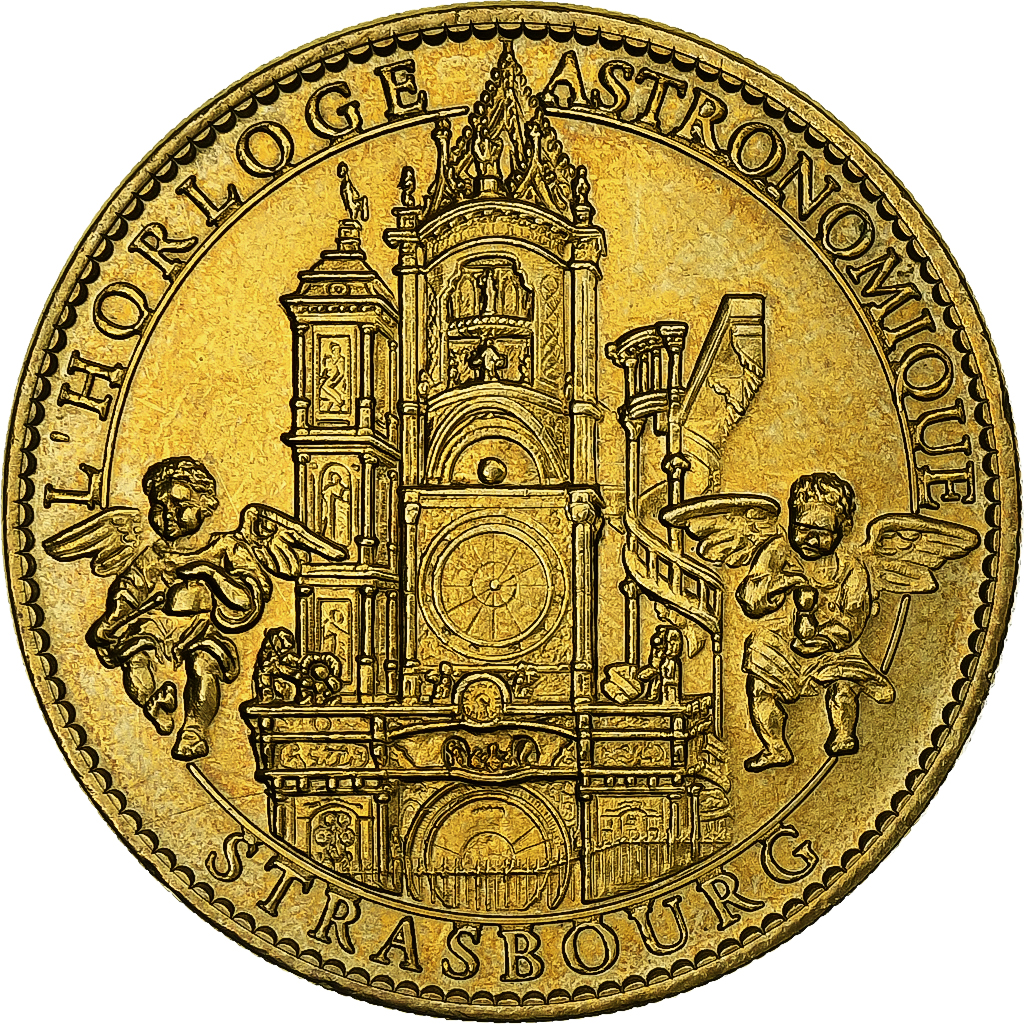 France, Token, Strasbourg - Horloge Astronomique, 2015, Copper-nickel Aluminium