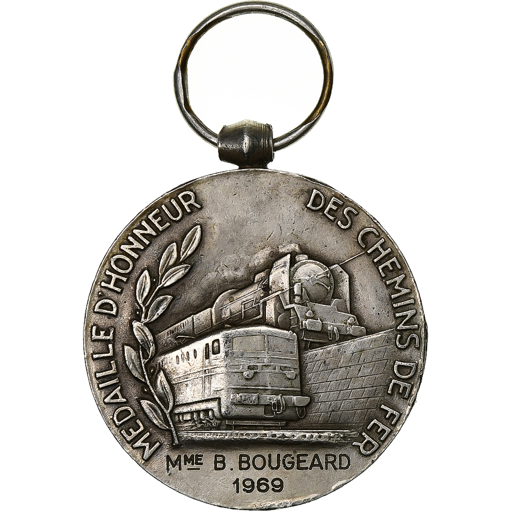France, Médaille d'honneur des chemins de fer, Railway, Medal, 1969, Very Good