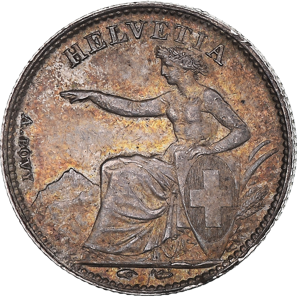 Switzerland, 1/2 Franc, Helvetia, 1850, Paris, Silver, , KM:8