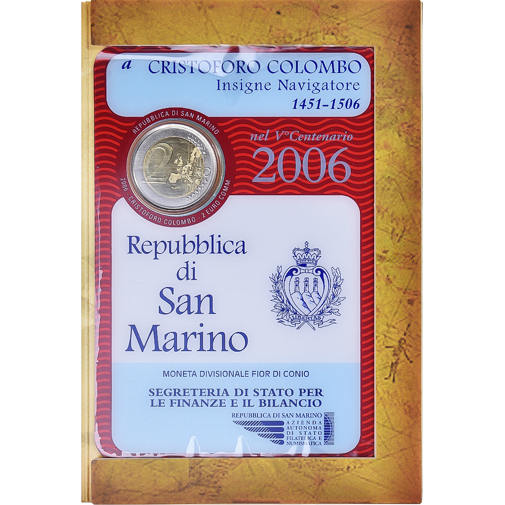 San Marino, 2 Euro, Christophe Colomb, 2006, Rome, STGL, Bi-Metallic