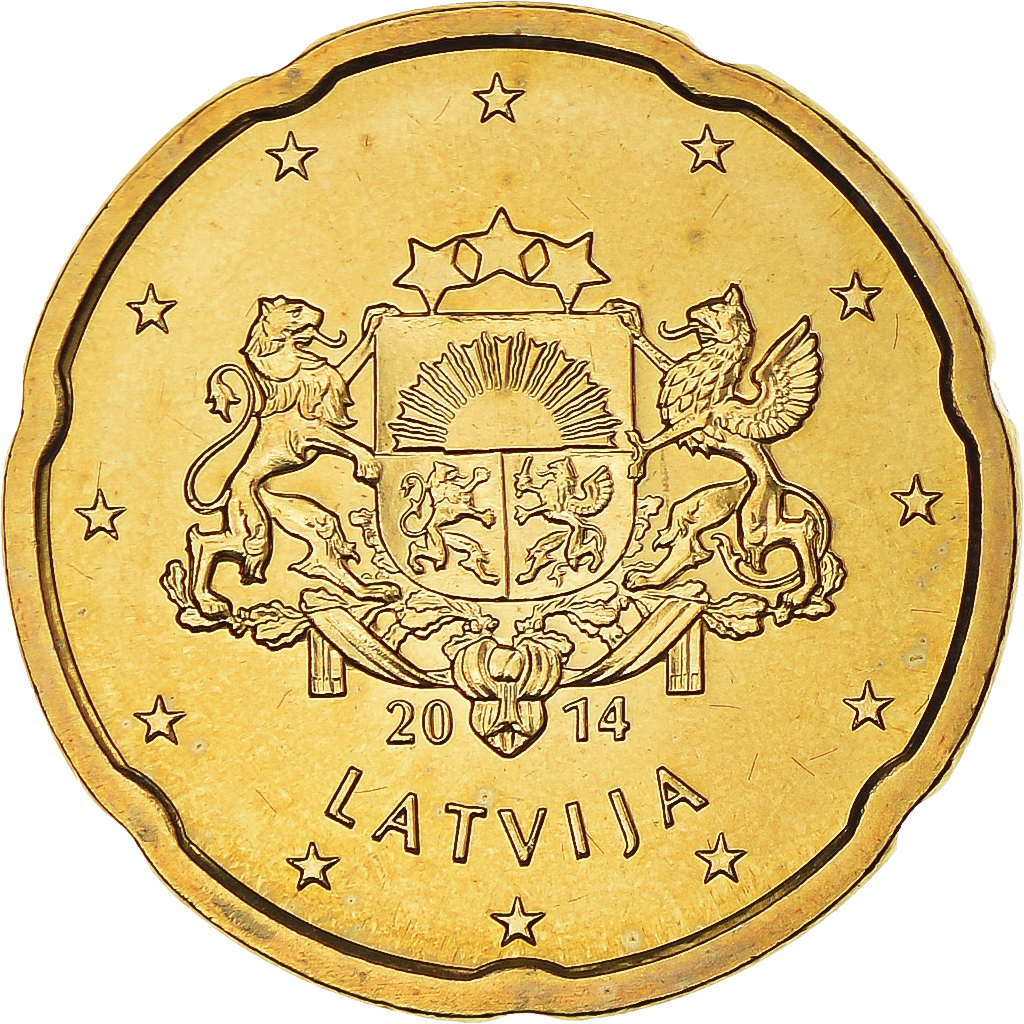 [#1160639] Latvia, 20 Euro Cent, 2014, STGL, Messing