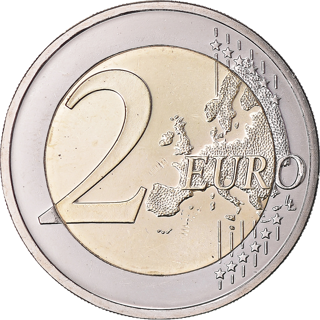 Latvia, 2 Euro, 2015, 30 ans   Drapeau européen, UNZ+, Bi-Metallic, KM:New