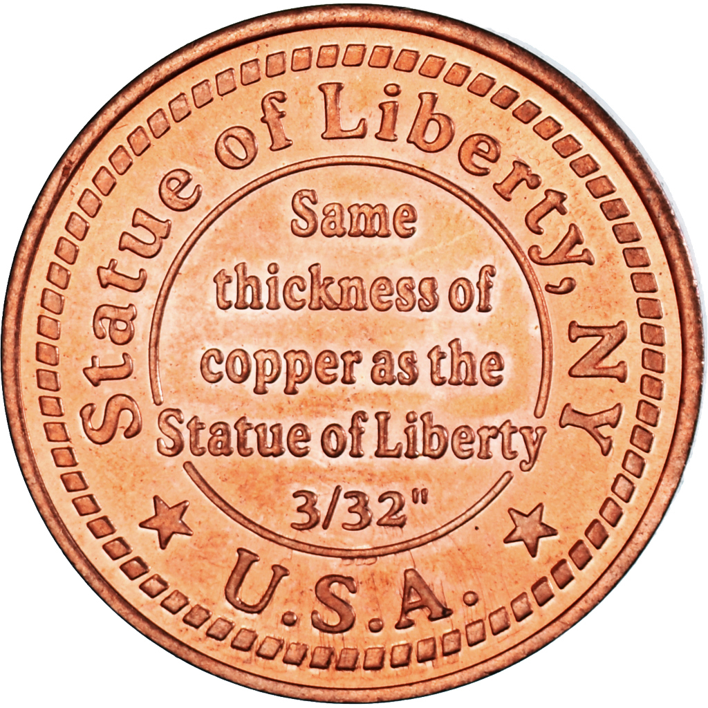 United States, ., Statue of Liberty, Token, , Copper