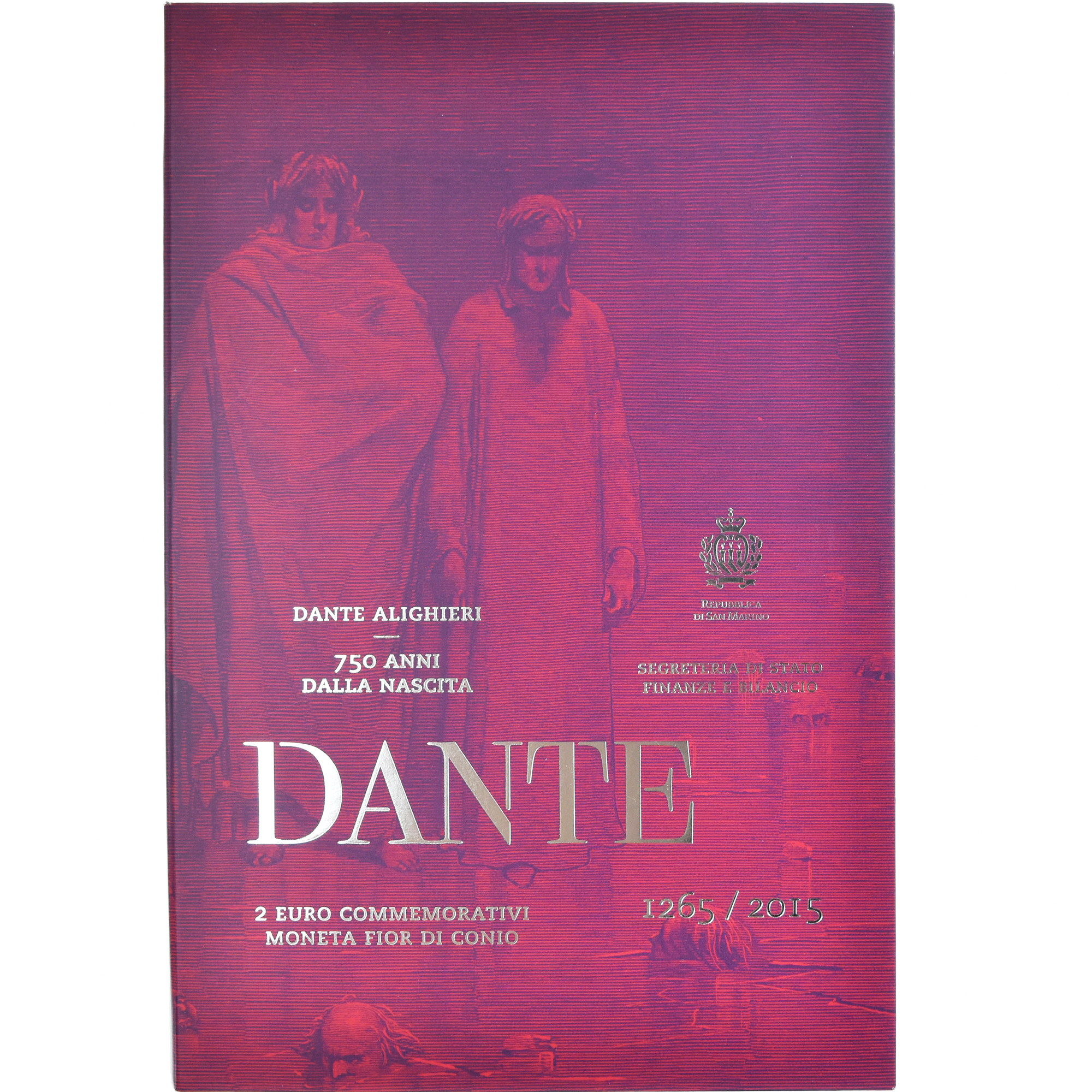 San Marino, 2 Euro, 750ème Anniversaire De La Naissance De Dante, 2015, Rome