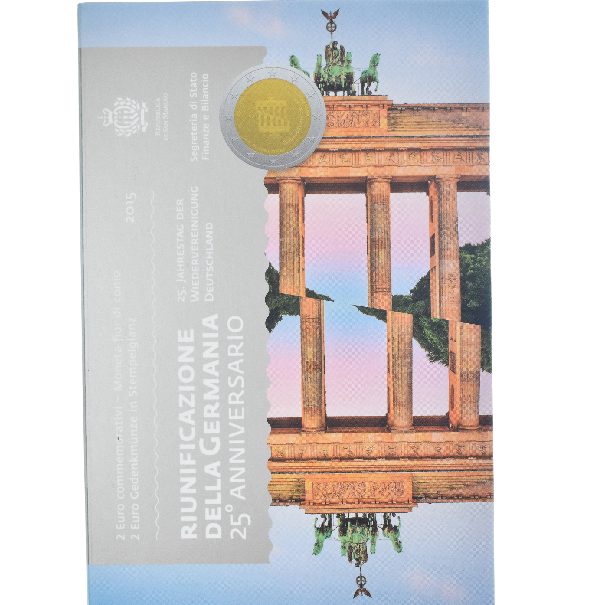 San Marino, 2 Euro, réunification de l'Allemagne, 2015, Rome, BU, STGL