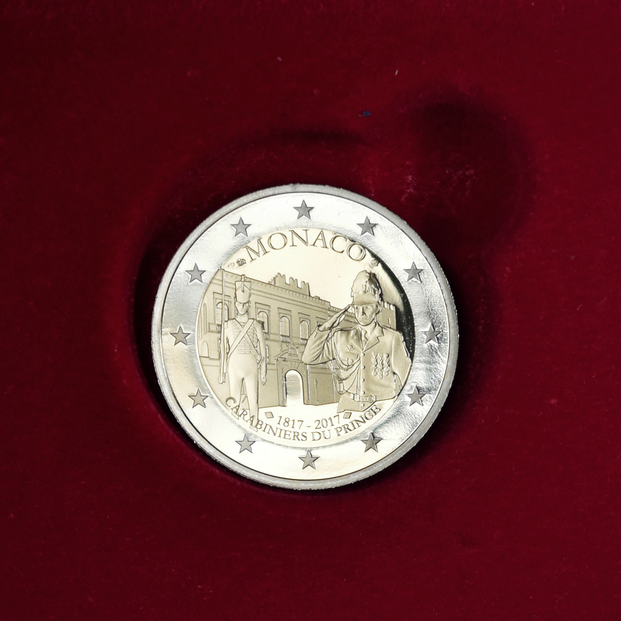 Monaco, 2 Euro, bicentenaire des carabiniers, 2017, BE, STGL, Bi-Metallic