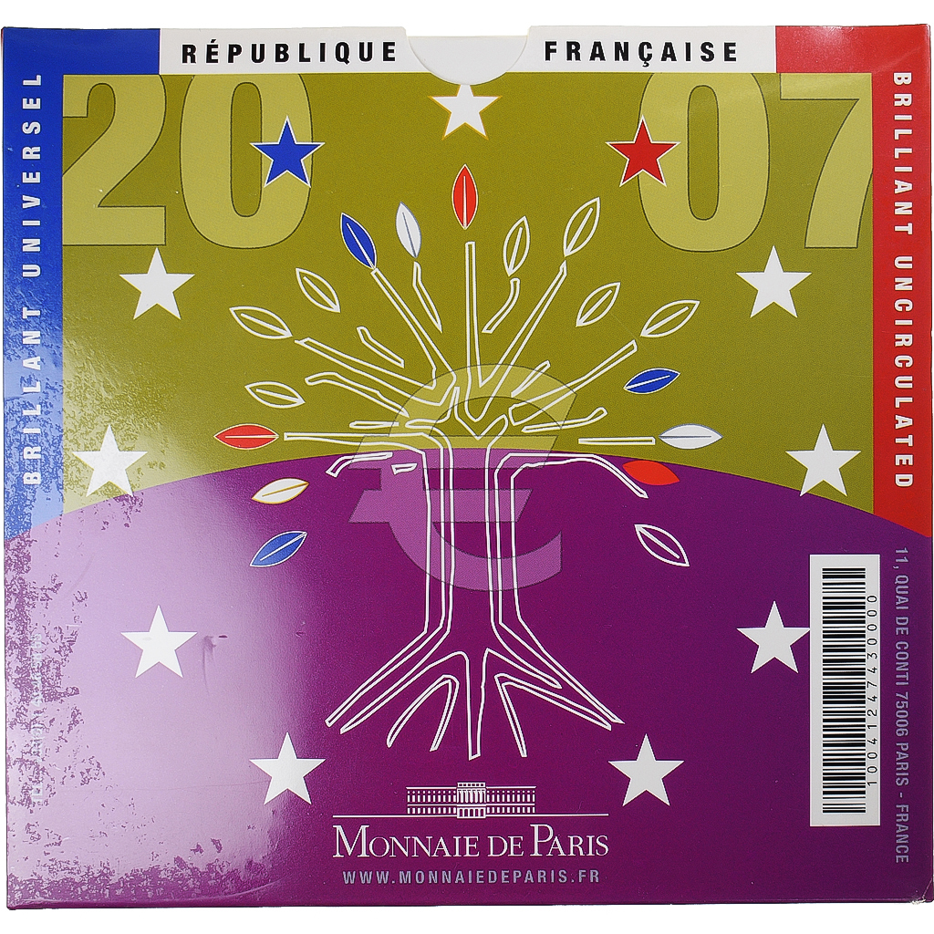 France, Monnaie de Paris, Euro-Set, 2007, FDC.BU, FDC, Gadoury:page 338