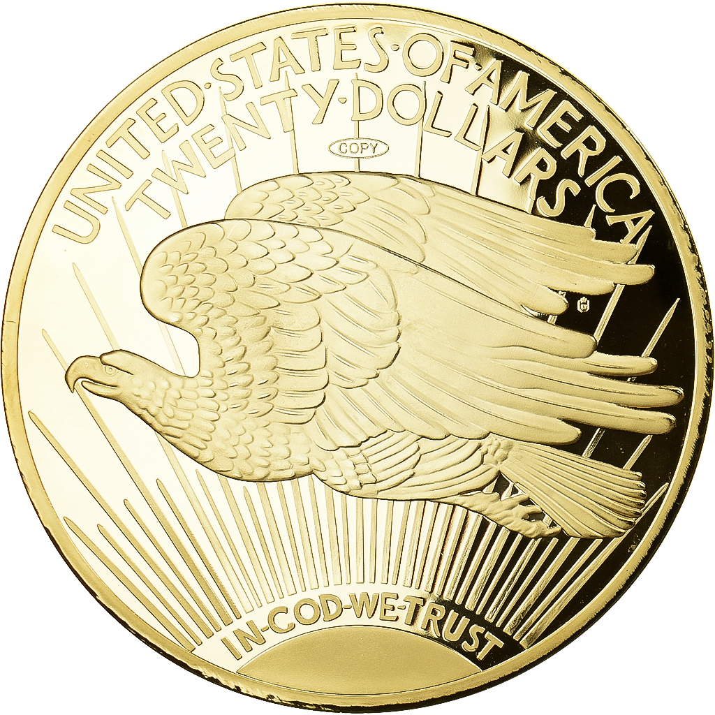 United States, Medal, Copy Twenty Dollars, Liberty, , Copper Gilt