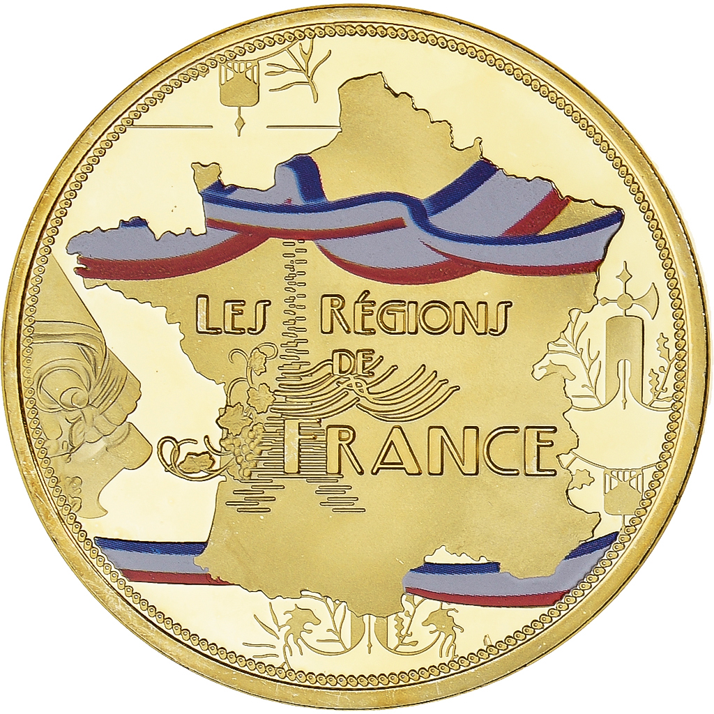 France, Medal, Les Régions de France, PARIS, , Copper Gilt