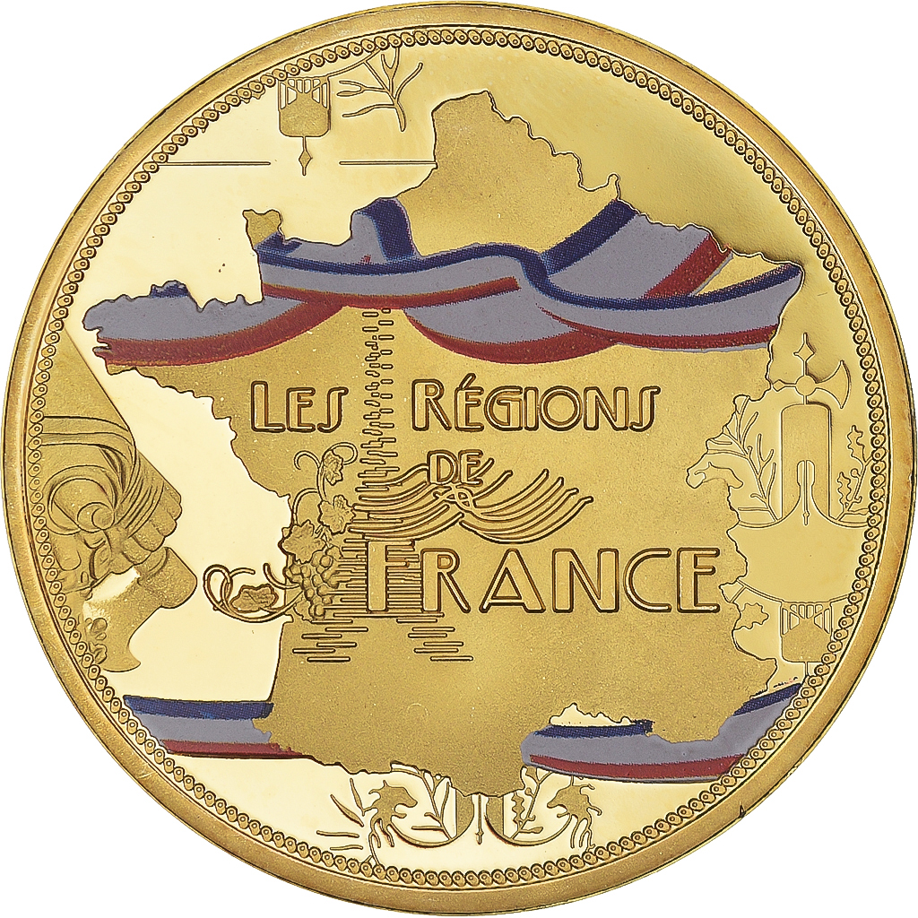 France, Medal, Les Régions de France, PARIS, , Copper Gilt
