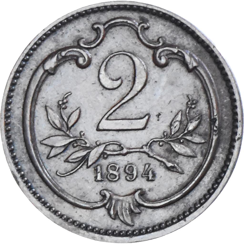 Coin, Austria, Franz Joseph I, 2 Heller, 1894, , Bronze, KM:2801