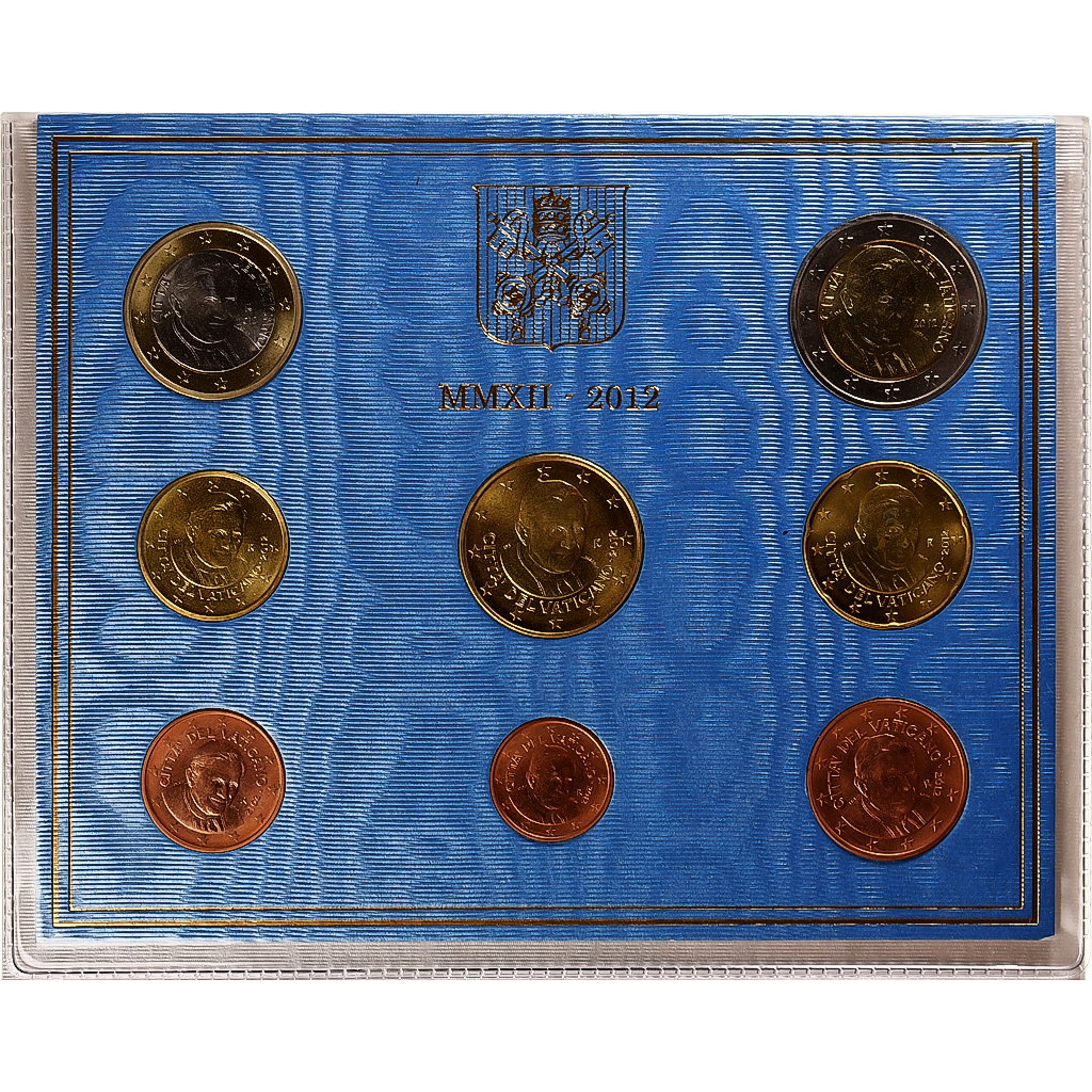 Vatican, 1 Cent to 2 Euro, Benoit XVI, 2012, Rome, FDC