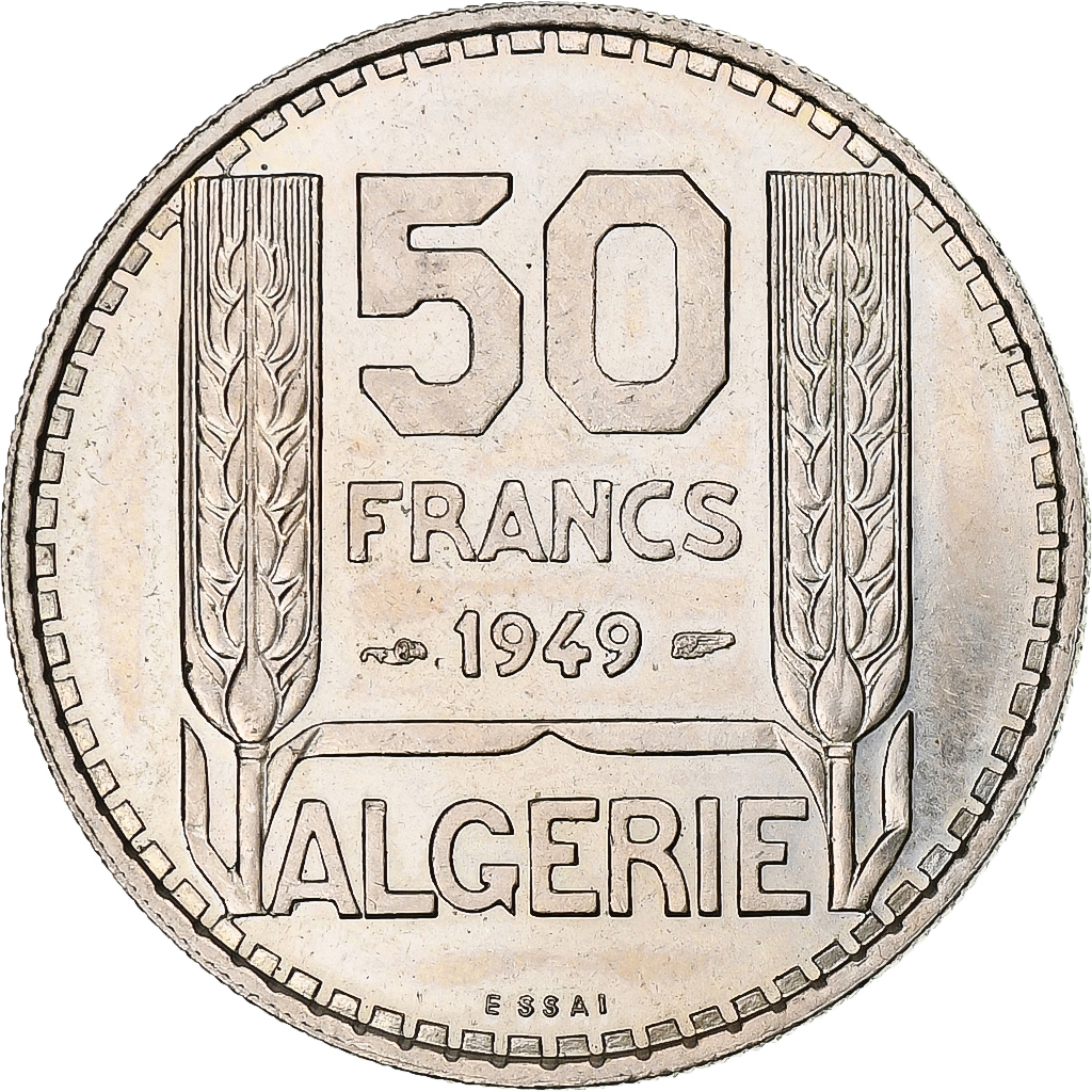 Coin, Algeria, 50 Francs, 1949, Paris, ESSAI, , Copper-nickel, KM:E2