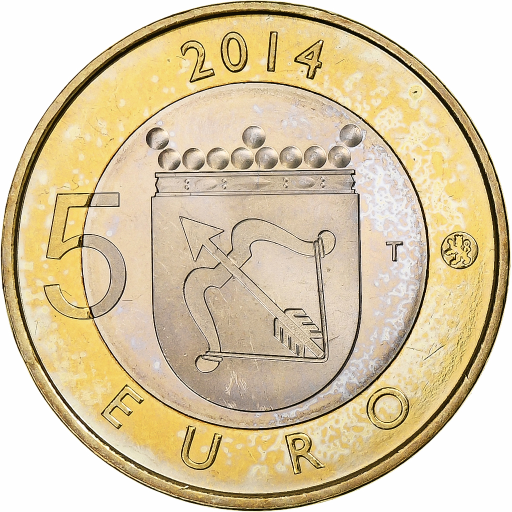 Finnland, 5 Euro, Animals of the Provinces - Savonia, 2014, UNZ+, Bi-Metallic