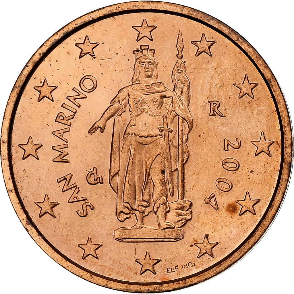 San Marino, 2 Euro Cent, 2004, Rome, , Copper Plated Steel, KM:441