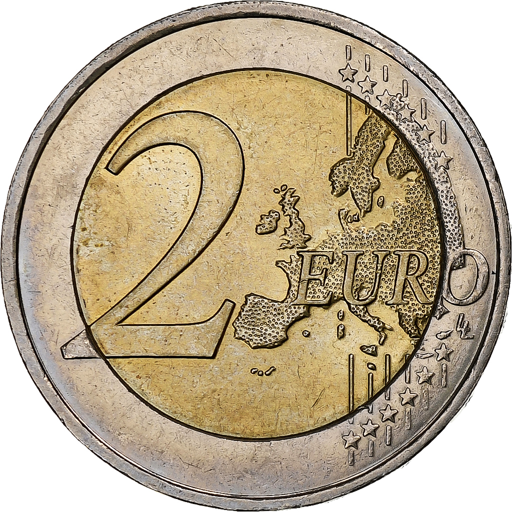France, 2 Euro, European Union Presidency, 2008, Paris, SUP, Bimétallique
