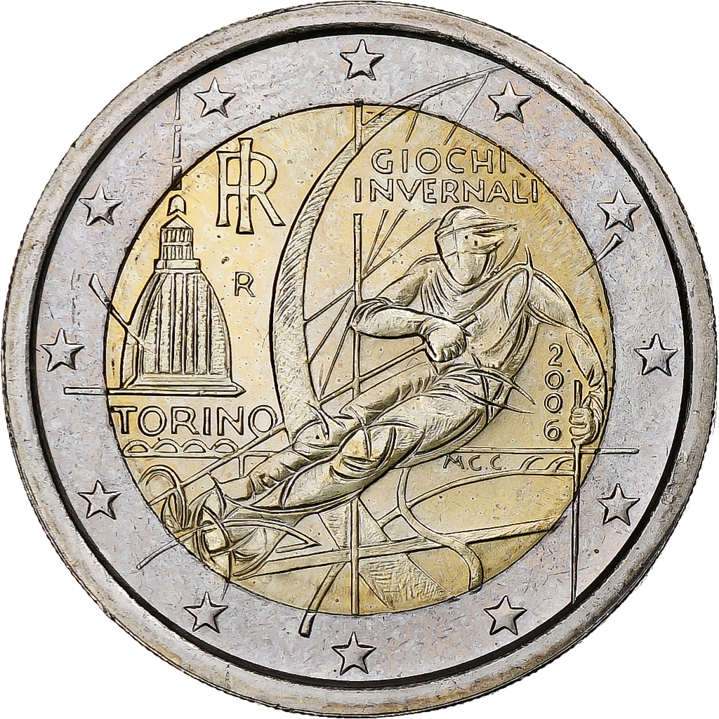 Italien, 2 Euro, Jeux olympiques de Turin, 2006, Rome, UNZ, Bi-Metallic, KM:246