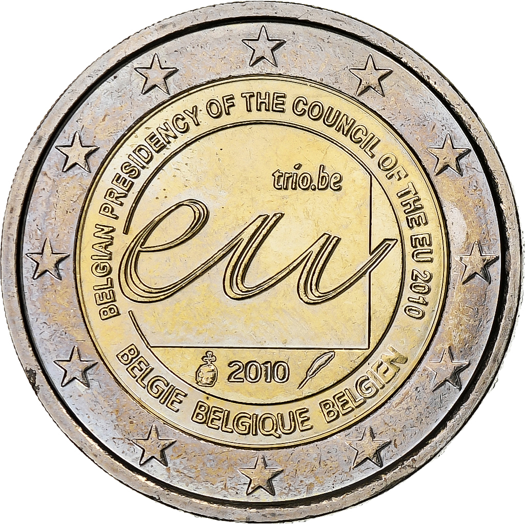 Belgium, 2 Euro, Presidency of the European Union, 2010, , Bi-Metallic