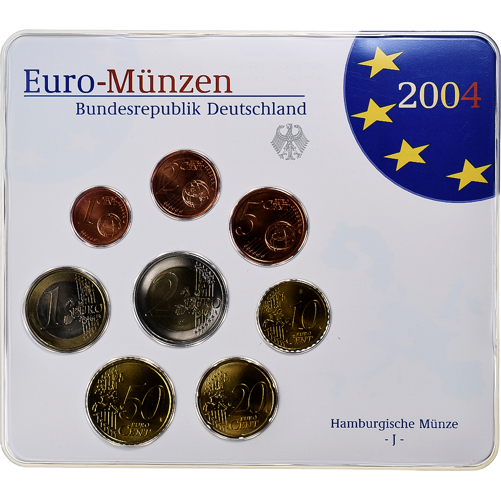 Germany, 1 Cent to 2 Euro, 2004, Hambourg, Set Euro, 