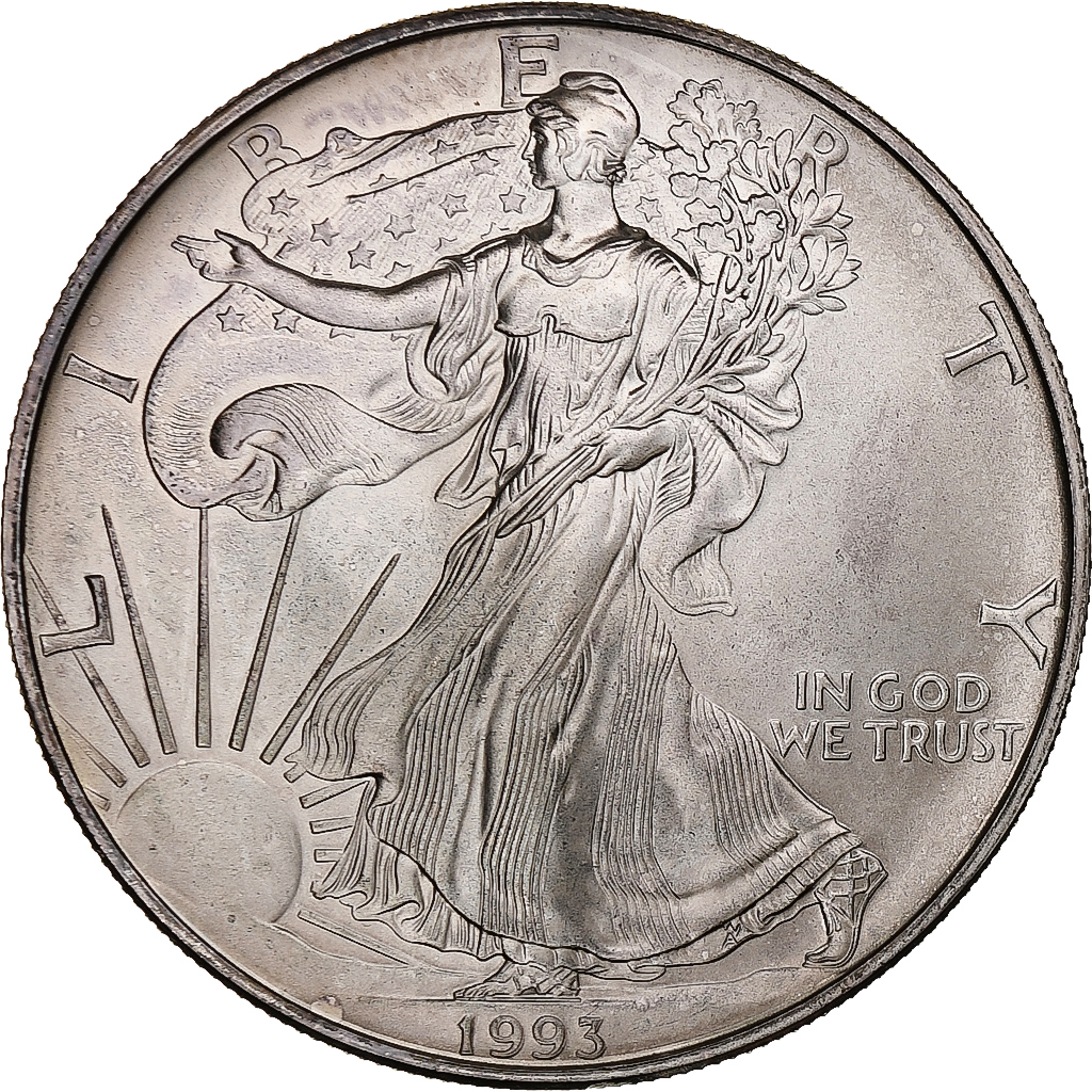 United States, Dollar, 1993, Philadelphia, 1 Oz, Silver, , KM:273