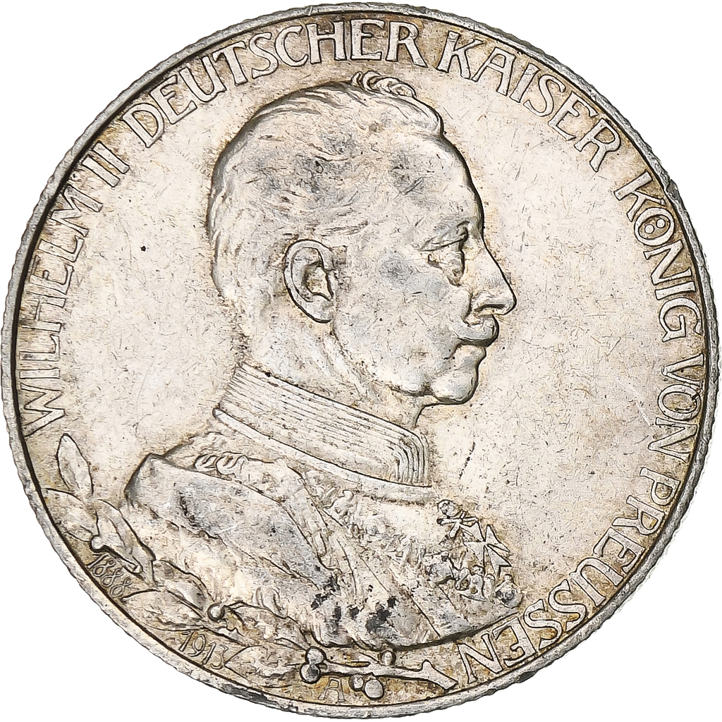 German States, PRUSSIA, Wilhelm II, 2 Mark, 1913, Berlin, Silver, 
