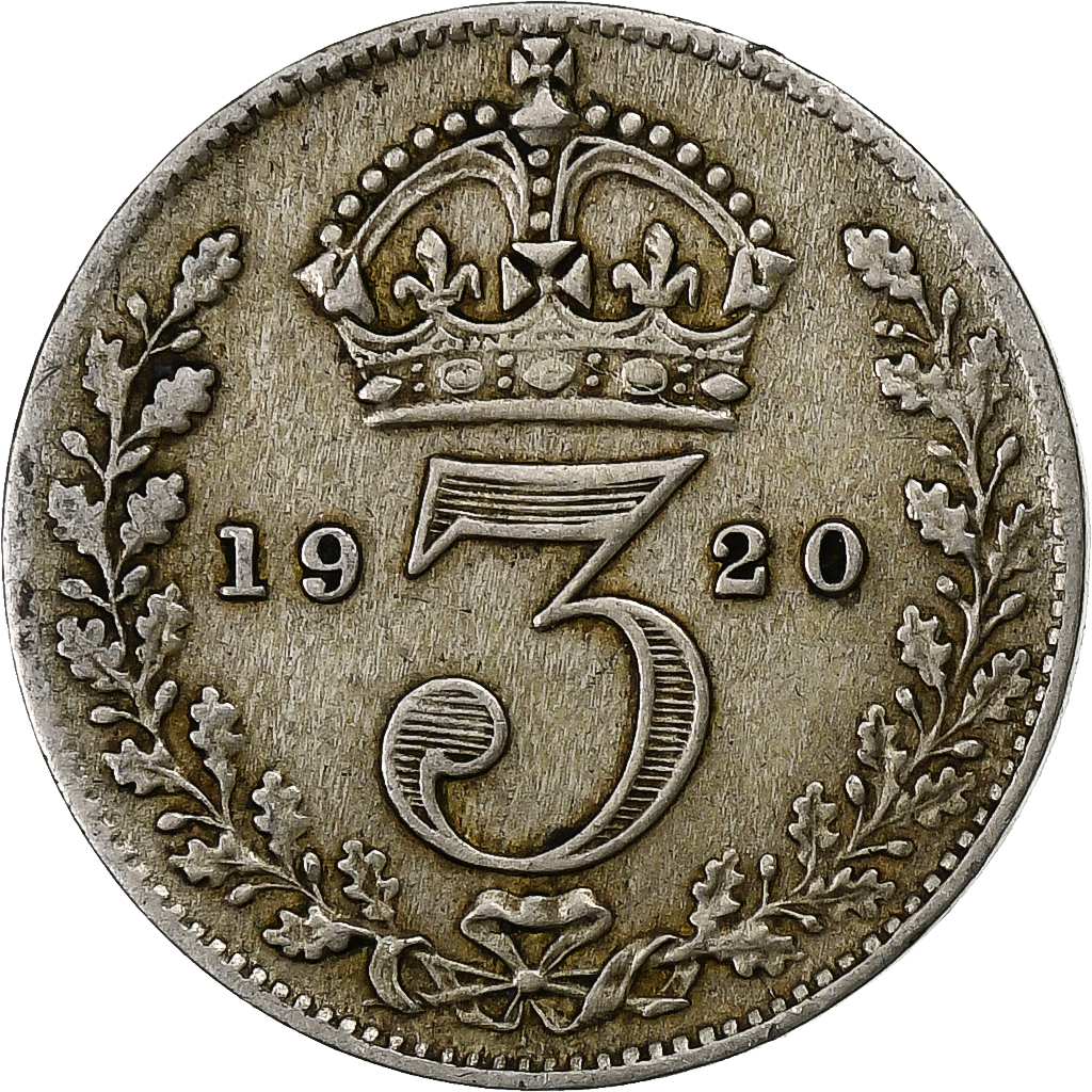 Coin, Great Britain, George V, 3 Pence, 1920, , Silver, KM:813