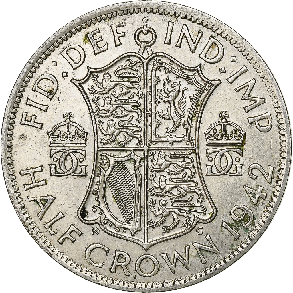 Great Britain, George VI, 1/2 Crown, 1942, Silver, , KM:856
