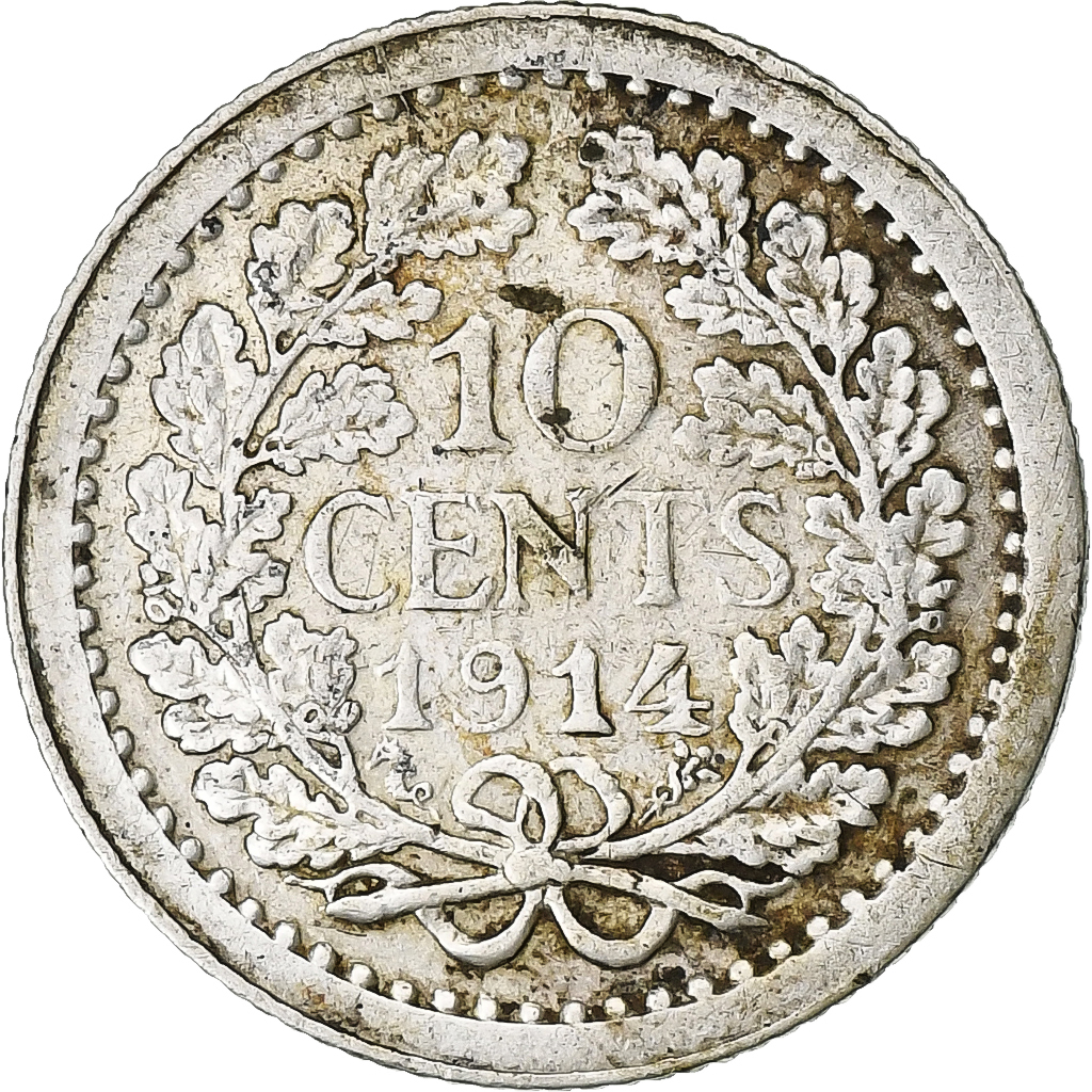 Coin, Netherlands, Wilhelmina I, 10 Cents, 1914, , Silver, KM:145