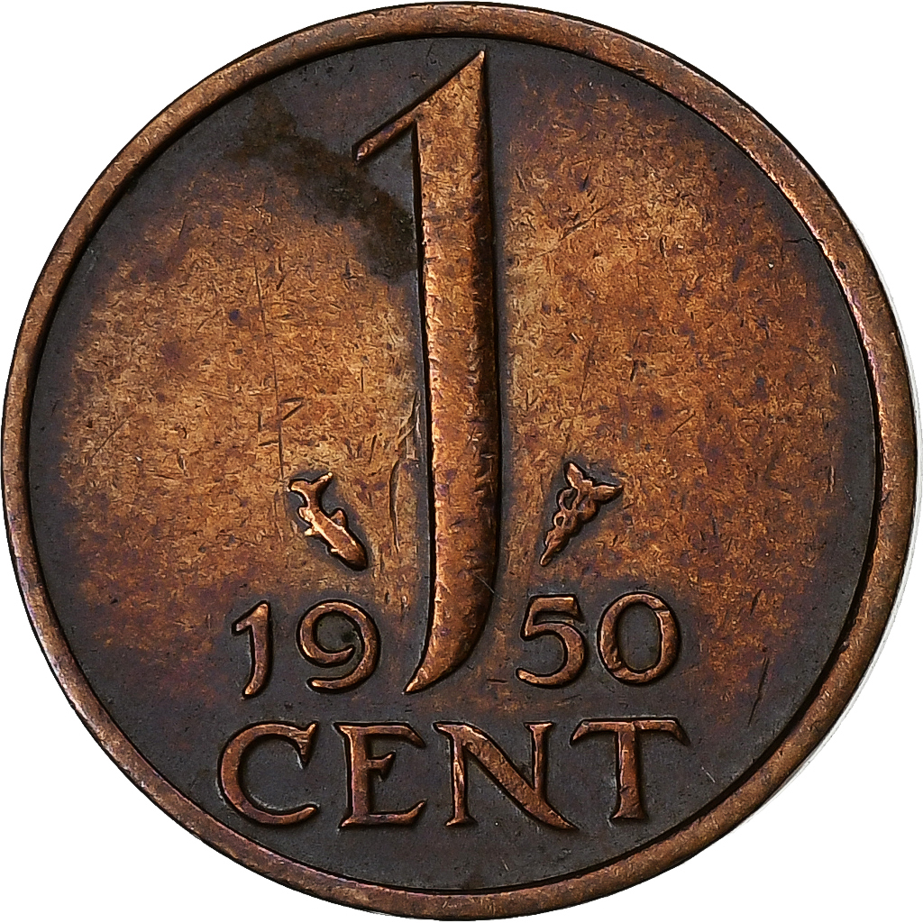 Netherlands, Juliana, Cent, 1950, Bronze, , KM:180