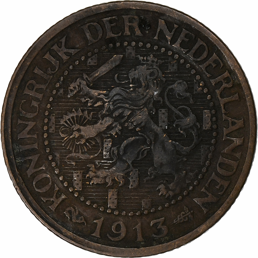 Coin, Netherlands, Wilhelmina I, 2-1/2 Cent, 1913, , Bronze, KM:150