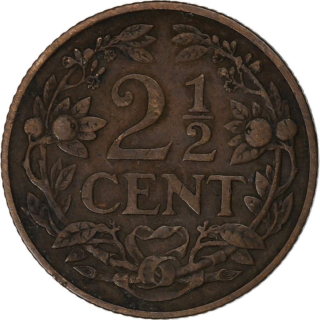 Coin, Netherlands, Wilhelmina I, 2-1/2 Cent, 1913, , Bronze, KM:150