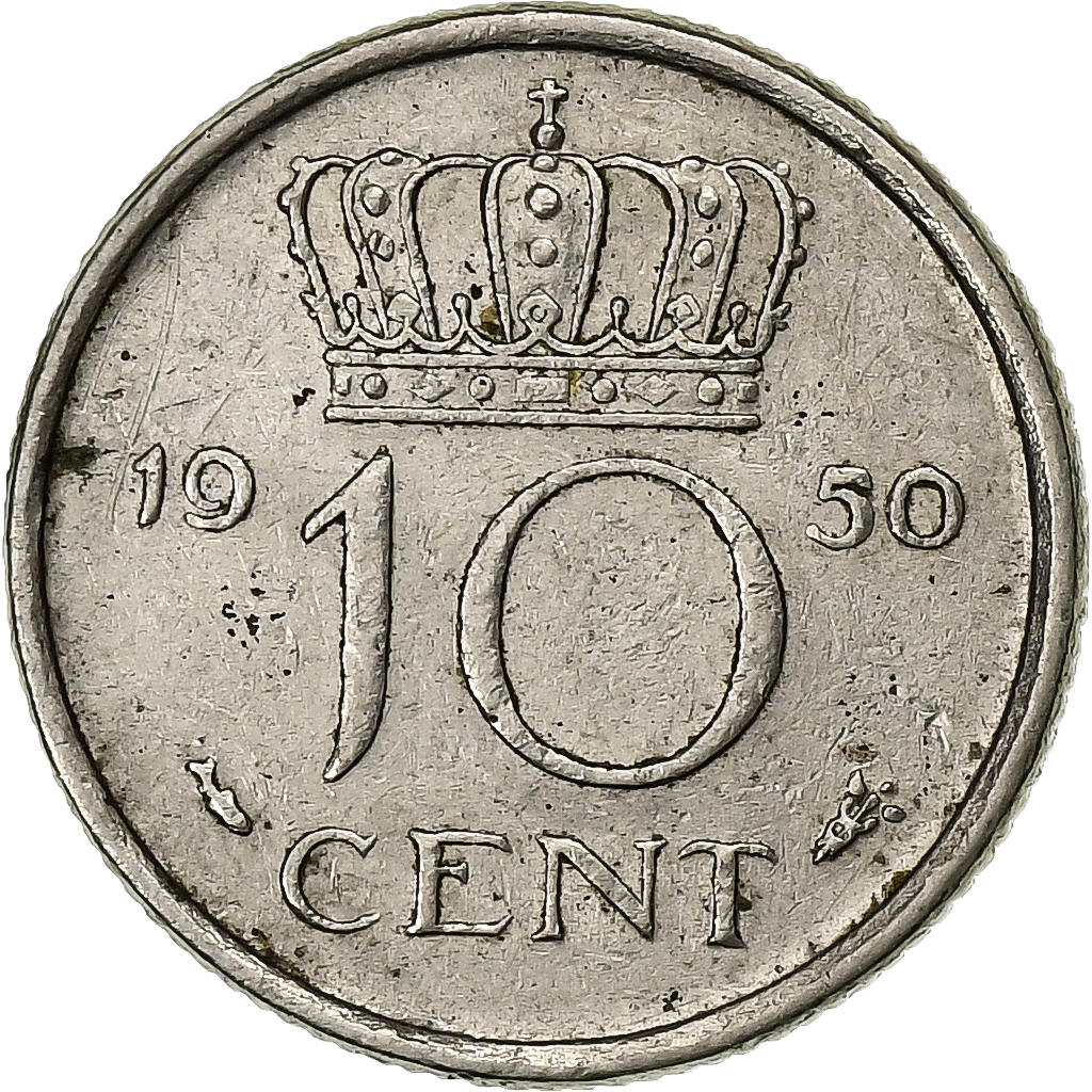 Netherlands, Juliana, 10 Cents, 1950, Nickel, , KM:182