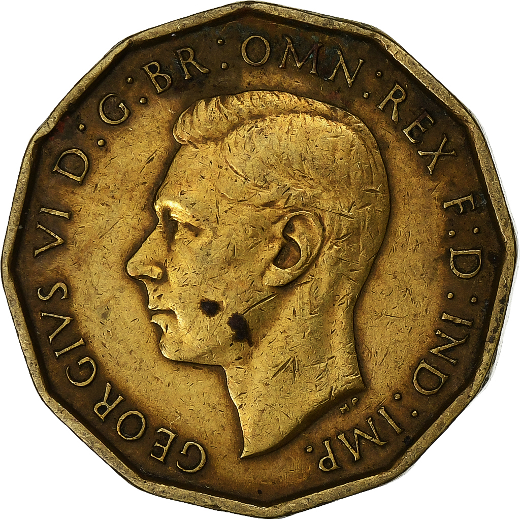 Coin, Great Britain, George VI, 3 Pence, 1943, , Nickel-brass, KM:849