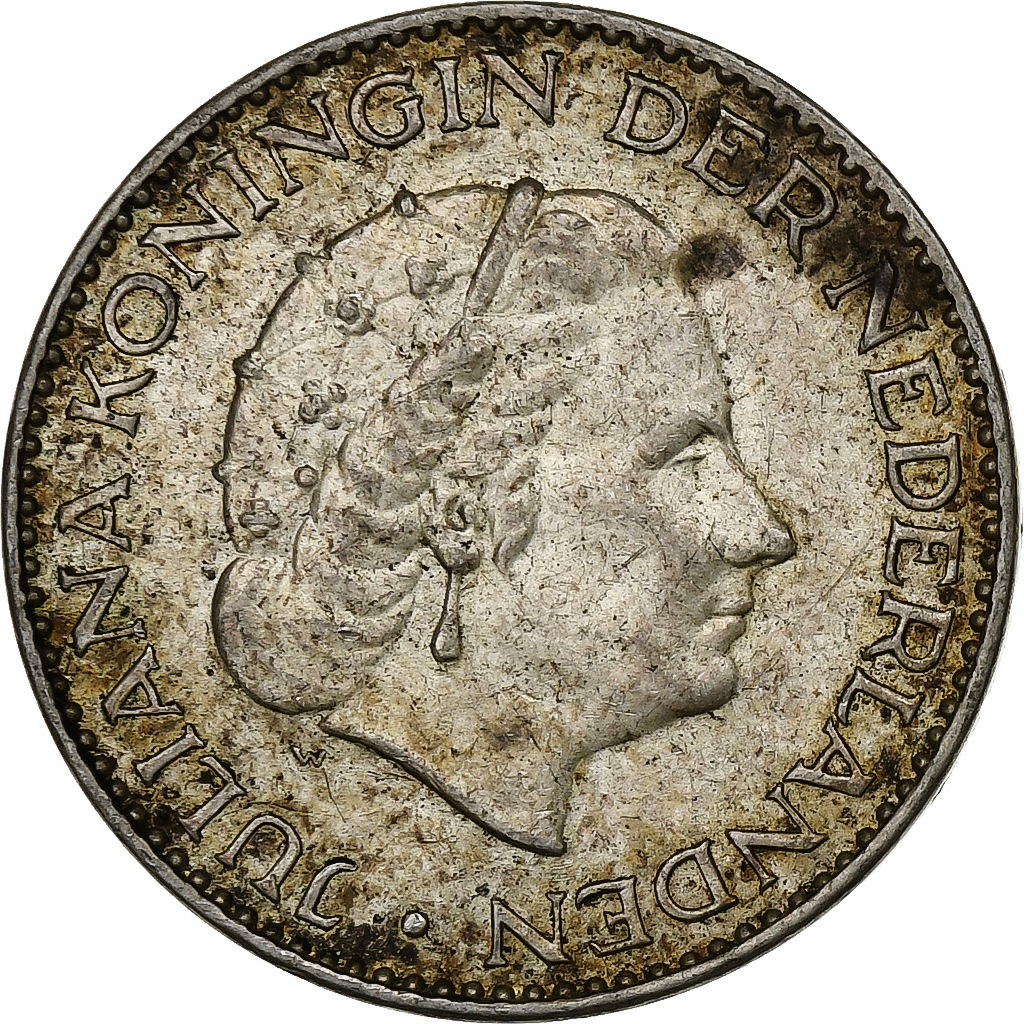 Netherlands, Juliana, Gulden, 1956, Silver, , KM:184