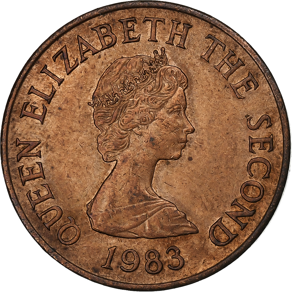 Jersey, Elizabeth II, 2 Pence, 1983, Bronze, , KM:55