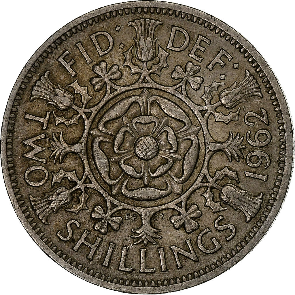 Great Britain, Elizabeth II, Florin, Two Shillings, 1962, Copper-nickel