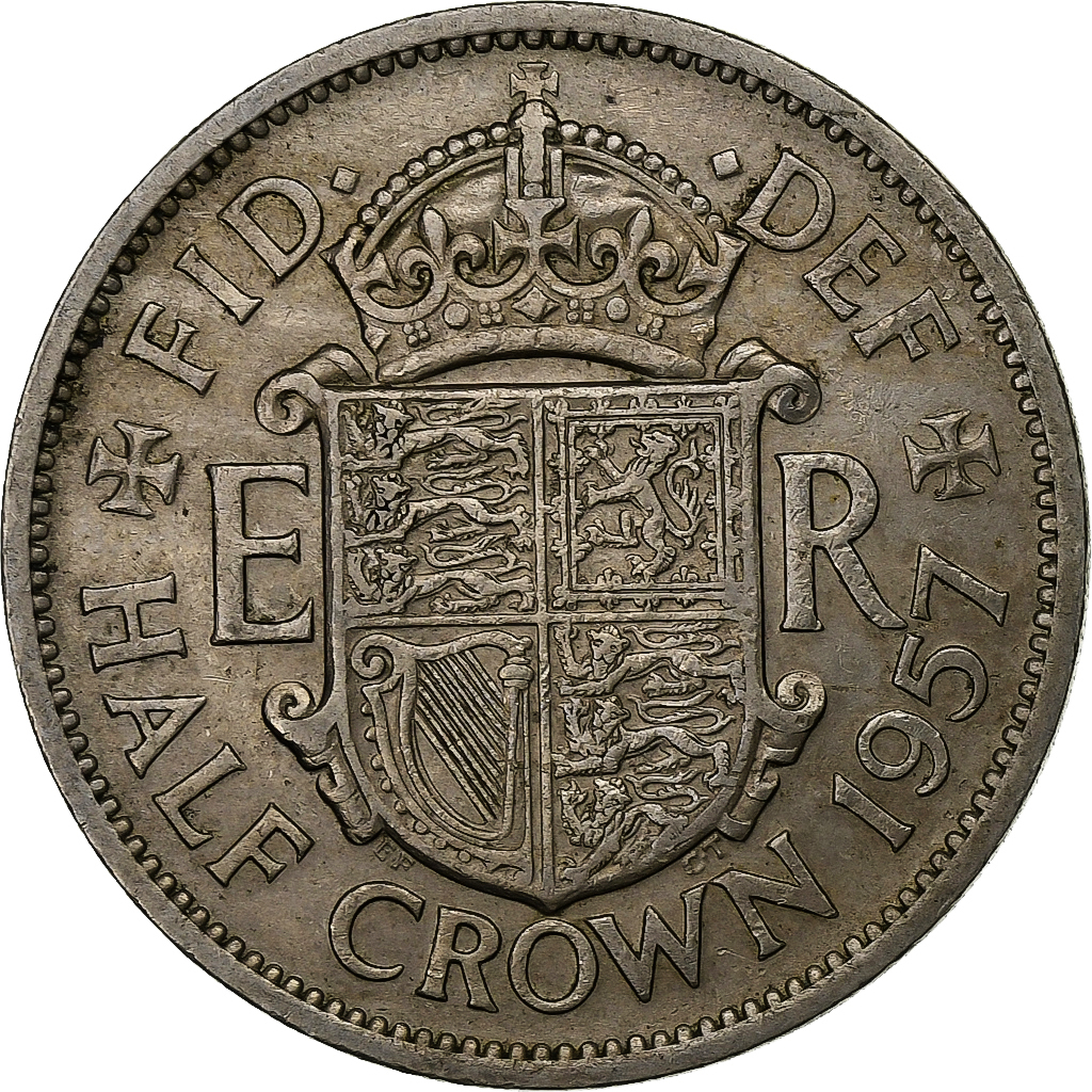 Great Britain, Elizabeth II, 1/2 Crown, 1957, Copper-nickel, , KM:907