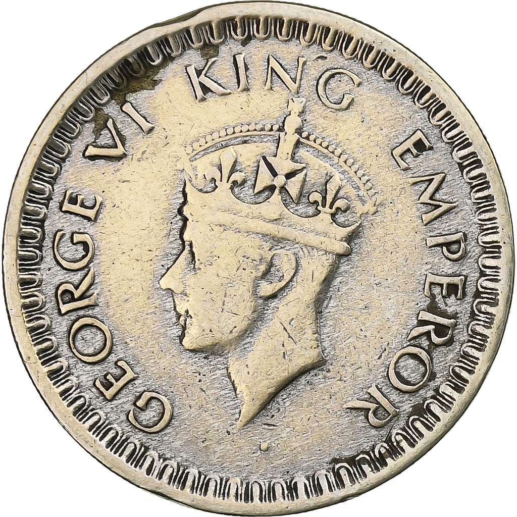 INDIA-BRITISH, George VI, 1/2 Rupee, 1942, Silver, , KM:552