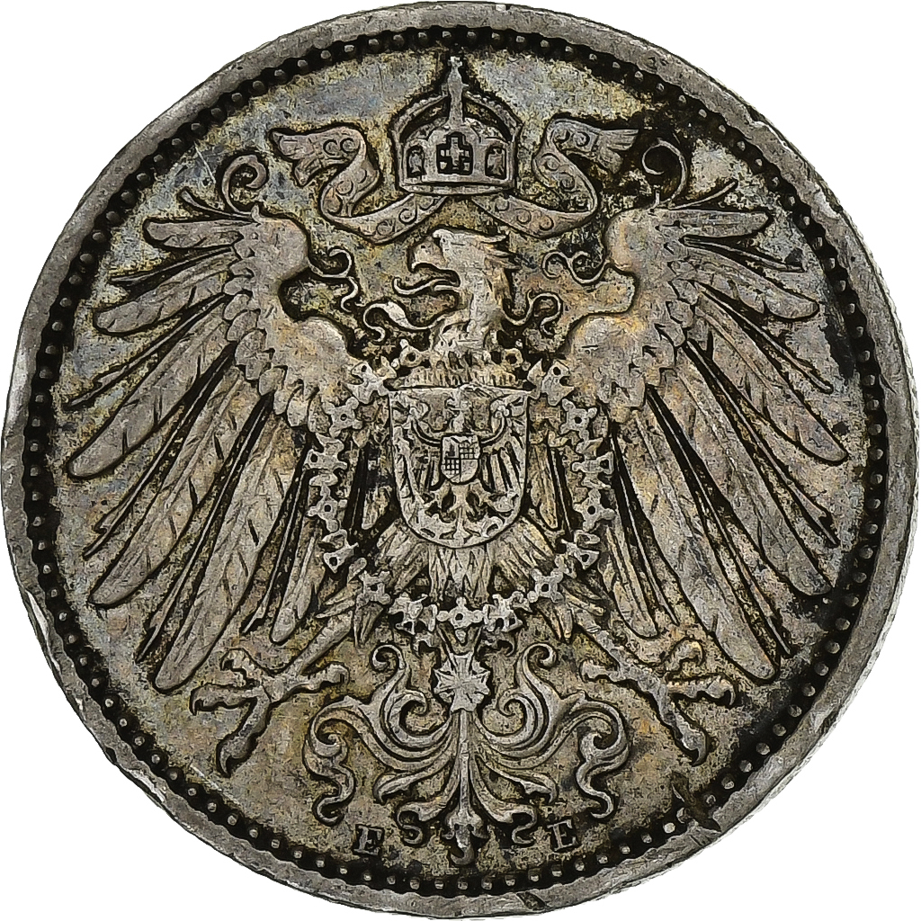 GERMANY - EMPIRE, Wilhelm II, Mark, 1915, Muldenhütten, Silver, 