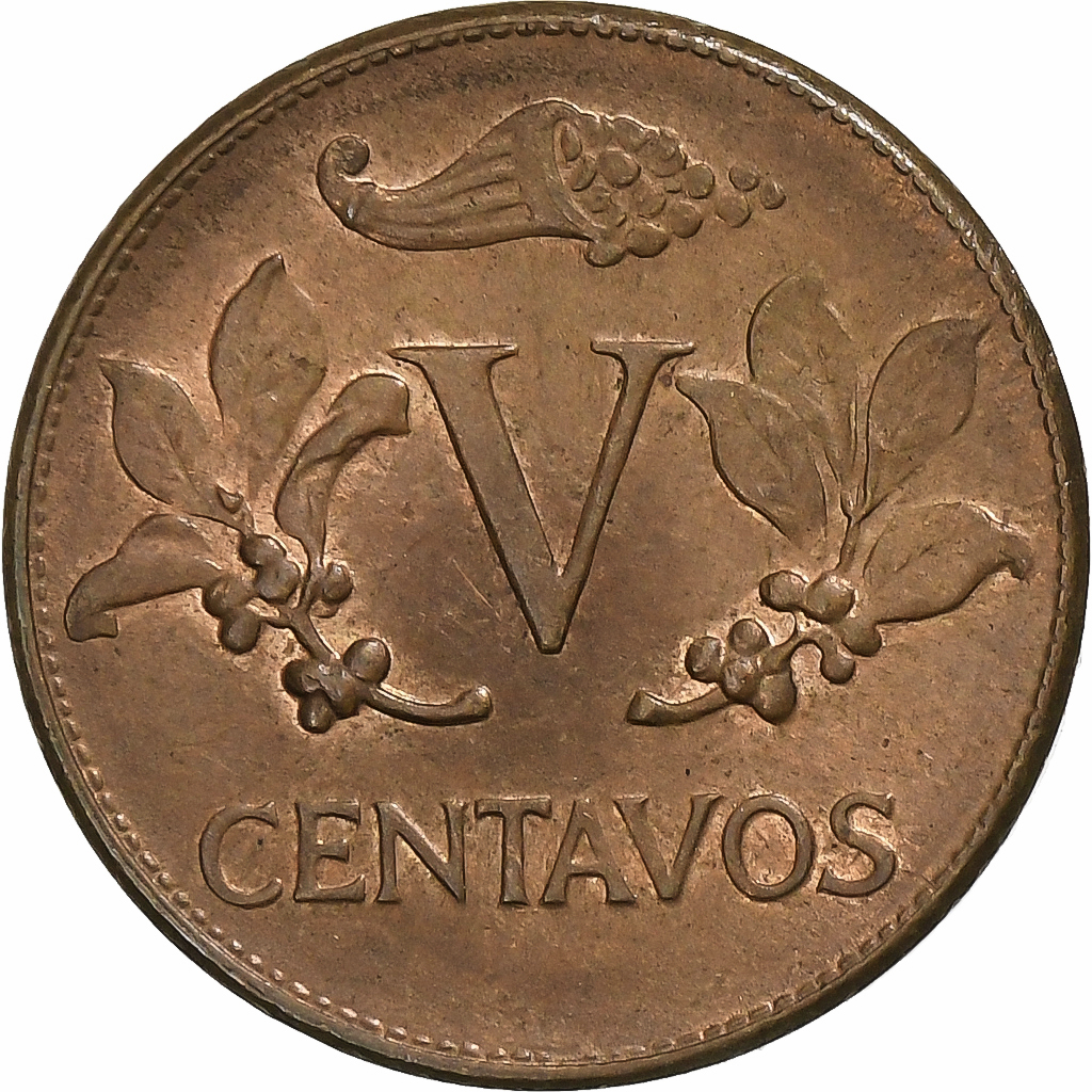 Colombia, 5 Centavos, 1957, Bronze, , KM:206