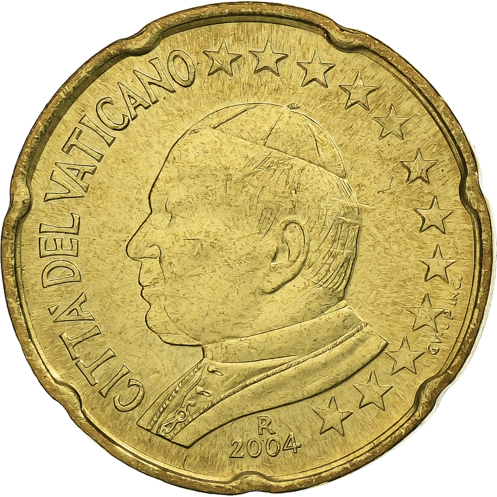 Vatikanstadt, John Paul II, 20 Euro Cent, Jean-Paul II, 2004, Rome, Messing
